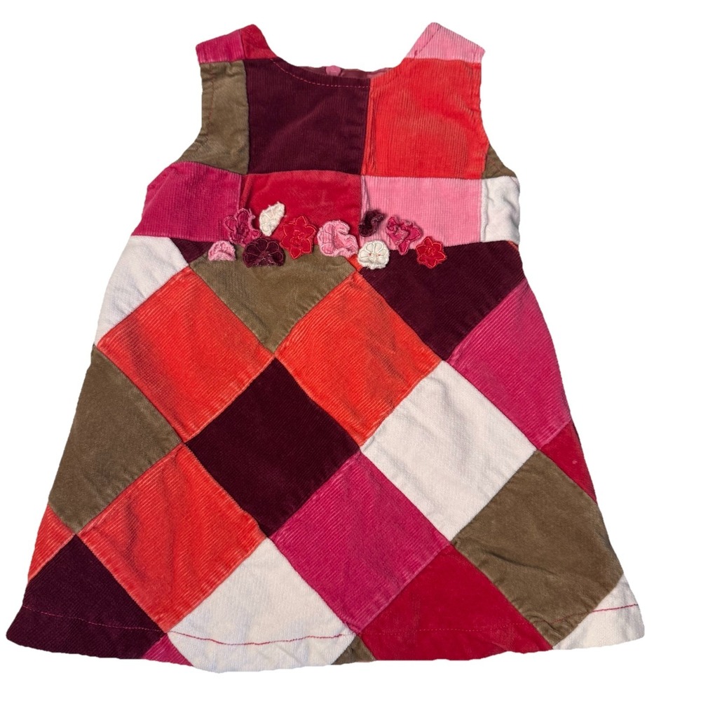 Baby Corduroy Patchwork Dress Colorful Mod Size‎ 6-9 months